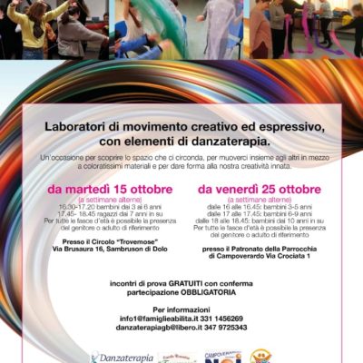 Laboratori di movimento creativo ed espressivo con elementi di danzaterapia